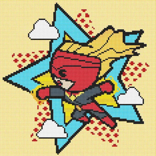 Vista 2 de DIAMOND ART CLUB Marvel Captain Marvel - Kit de pintura de diamantes en lienzo de superhéroe, arte de diamante redondo para adultos y todas