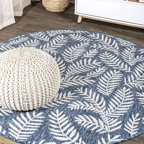 Vista 26 de Eyely BMS119A-28 Santa Monica Nevis Palm Frond - Alfombra costera para interiores y exteriores, casual, campo, floral, dormitorio, cocina, patio