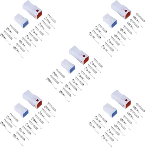 Vista 10 de MUYI 5 Kits 2 Pin Way JST Conector Impermeable 26-22 AWG Zócalo Eléctrico 0.13~0.33mm² Conectores de Cable a Cable 2.0mm Serie JWPF-VSLE Conectores