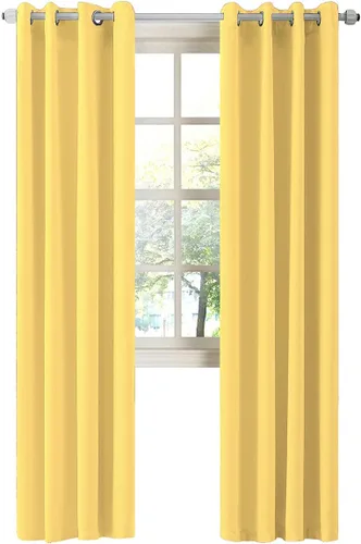 Vista 15 de LA PALMA Cortinas opacas con aislamiento térmico y ojales, para sala de estar, dormitorio, paquete de 2 paneles