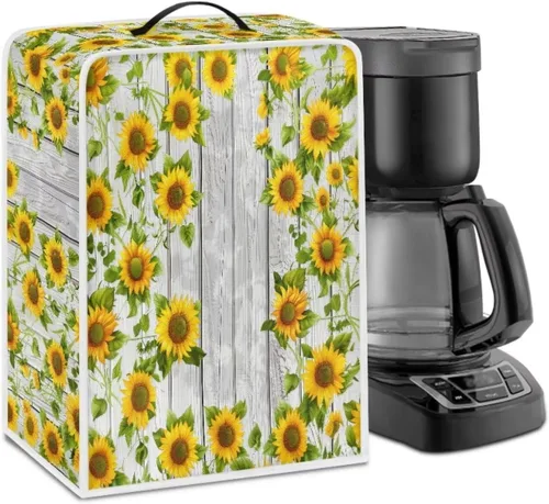 Vista 45 de DISNIMO Cubierta antipolvo para cafetera de mariposa azul, fundas para máquina de hacer café de cocina con mango superior, cubierta