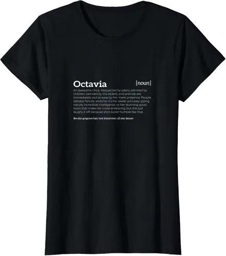 Vista 6 de Octavia es un Awesome Chick Funny complementar playera, hombre L, Negro