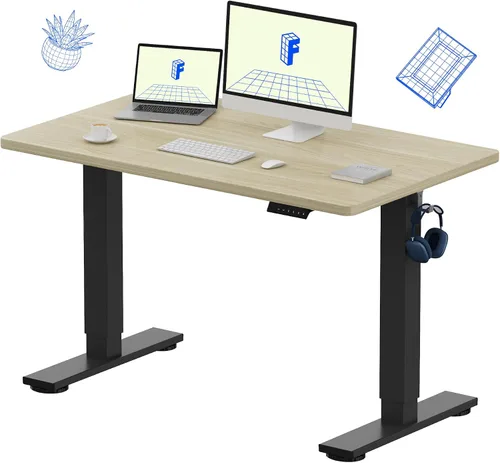 Vista 50 de FLEXISPOT EN1 - Escritorio de pie de una pieza, 40"x24" de escritorio sin costuras, eléctrico, altura ajustable para oficina en casa, salas de Negro