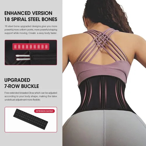 Vista 2 de KIMIKAL Women Waist Trainer Corset Belt Under Clothes Sport Tummy Control Long Torso Shapewear