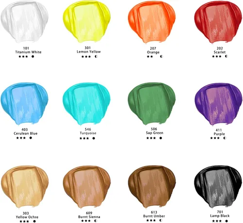 Vista 2 de Artecho Juego de pintura acrílica de 12 colores en envases grandes (500ml/17oz), pintura para manualidades artísticas para suministros de arte