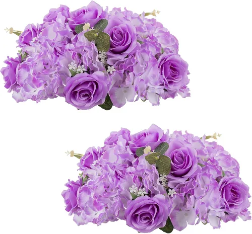 Vista 10 de NUPTIO Ramo de Arreglo de Bolas de Flores - 10 Piezas de 14.2 pulgadas de Diámetro Bolas de Flores Falsas Rosas Rosadas para Centros de Mesa