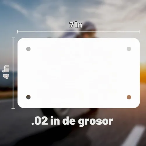 Vista 7 de 4 x 7 pulgadas, blanco para placa de tocador de motocicleta