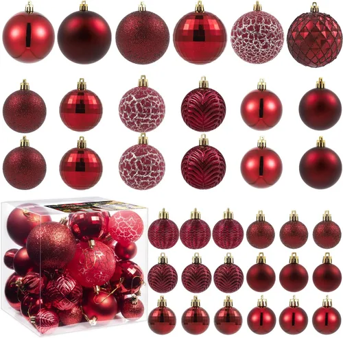 Vista 22 de LANGXUN 36 piezas de esferas de decoración de árbol de Navidad azul ácido, bolas de Navidad, decoración de Navidad 2025, adornos de Navidad