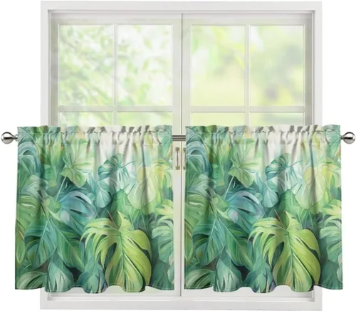 Vista 35 de God Bssing You Tier Curtains for July 4Th 2026 27.5x24 2 Panels Light Filtering Half Window Rod Pocket for Kitchen/Bathroom