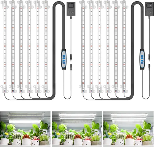 Vista 11 de Wiaxulay Luces de cultivo para plantas de interior de espectro completo, 120 luces LED de cultivo de plantas con temporizador de encendido/apagado