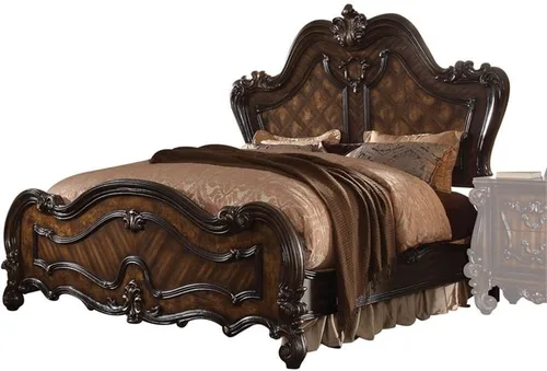 Vista 6 de Acme Cama con paneles de madera tamaño King Versalles en roble cereza roble cerezo