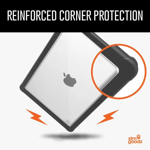 Vista 2 de STM Dux - Funda protectora para MacBook Air (13 pulgadas), M5, M4, M3, M2, PC transparente, parachoques de TPU elevados resistentes con patas