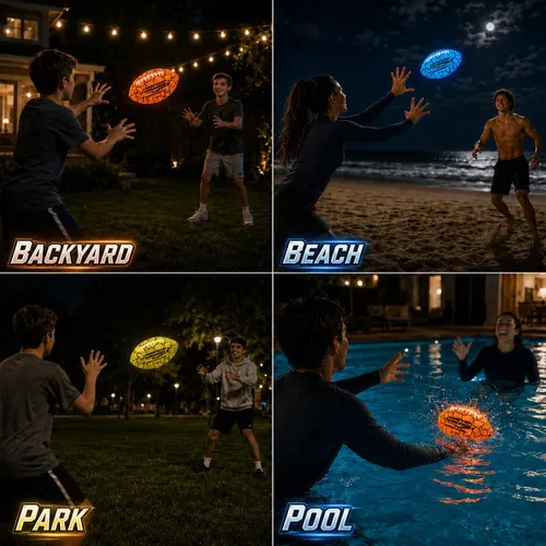 Vista 6 de Wave Runner Balón de fútbol LED impermeable que brilla en la oscuridad para niños, adolescentes y adultos - Fútbol iluminado incluye bomba