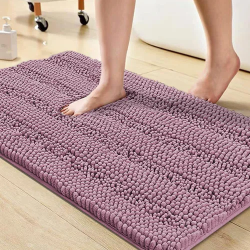 Vista 135 de Turquoize Alfombra de baño de chenilla de lujo para baño, extra absorbente, alfombra de ducha de microfibra antideslizante para baño, alfombra Aqua
