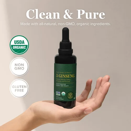Vista 4 de Global Healing Ginseng Fuzion Extracto de hierbas crudo orgánico – Suplemento líquido que promueve la energía y reduce el estrés y la ansiedad