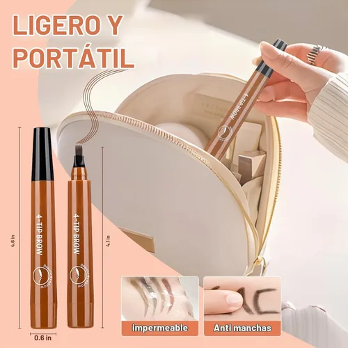 Vista 6 de Lápiz de Cejas para Microblading, Mejorado 2025 Impermeable de Cuatro Puntas para Barba y Cejas, Lápices de Cejas 3D de Larga Duración para Mujeres