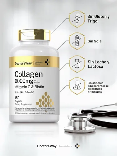 Vista 5 de Doctor's Way Complejo de colágeno 150 cápsulas con vitamina C y biotina