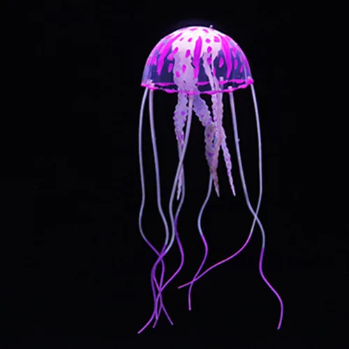 Vista 6 de Medusa artificial púrpura brillante adecuada para pecera, decoración de acuario, adornos populares, decoración de acuario, adornos temáticos