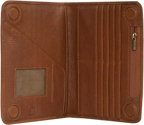 Vista 3 de STS Ranchwear Cartera magnética compacta multifunción de cuero para mujer, Cartera magnética compacta multifunción de piel auténtica Bifold Kai
