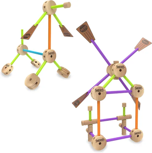 Vista 5 de Tinkertoy - Juego de construcción retro en lata - 50 piezas