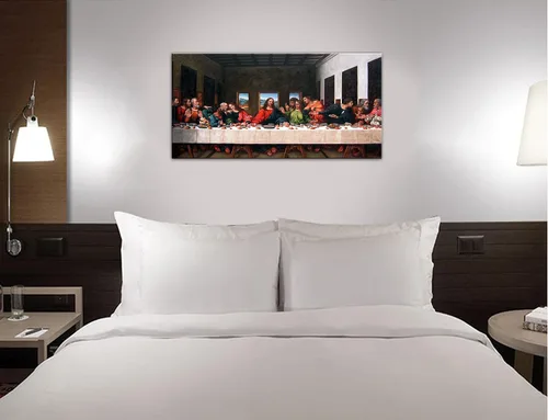 Vista 3 de Niwo ART - La última cena, por Leonardo DaVinci, Reproducción de pintura al óleo - Arte de pared giclée para decoración del hogar, envoltura