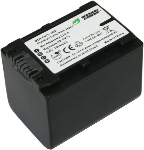 Vista 2 de Wasabi Power Batería para Sony NP-FV70 y Sony DCR-SR15, SR21, SR68, SR88, SX15, SX21, SX44, SX45, SX63, SX65, SX83, SX85, FDR-AX100, HDR-CX105