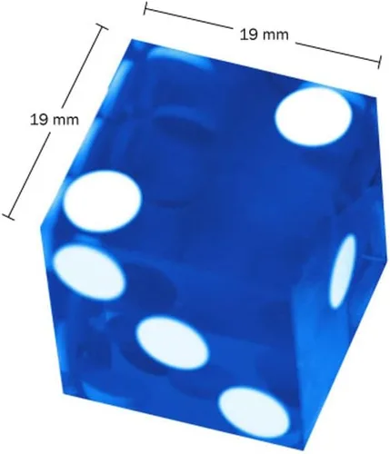 Vista 6 de Juego de dados - Dados de casino serializados de 19 mm de grado A con bordes afilados - Accesorios para noche de juegos de Trademark Poker (Azul)