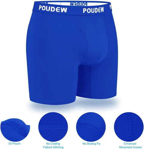 Vista 4 de Calzoncillos tipo bóxer de malla de rendimiento atlético para hombre, paquete de 5