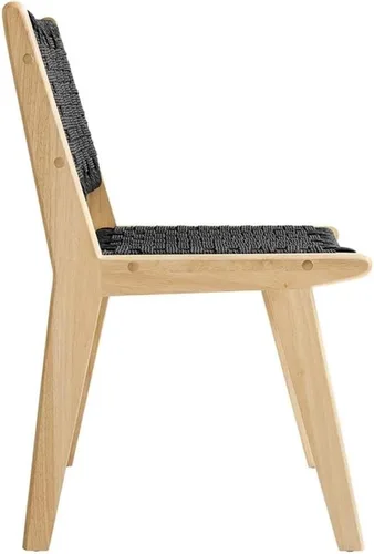 Vista 6 de Modway Saoirse - Sillón decorativo de madera de imitación en color negro natural
