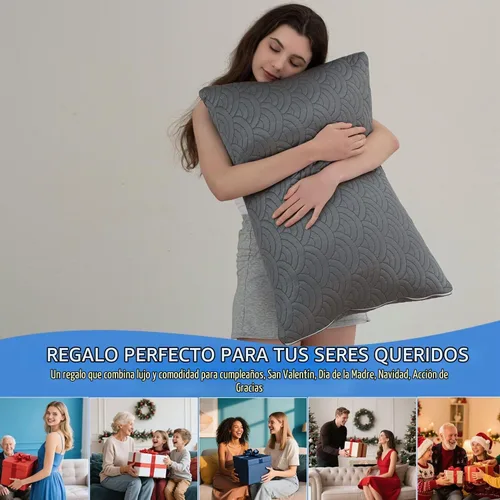 Vista 4 de MOLCLCUY Almohadas de espuma viscoelástica tamaño Queen, conjunto de 2 almohadas ajustables frescas para dormir boca arriba, de lado y de estómago
