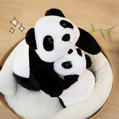 Vista 4 de Animales de peluche con peso, peluche de panda, lindo panda con peso, animales de peluche, regalo para niños y adultos, 15 pulgadas