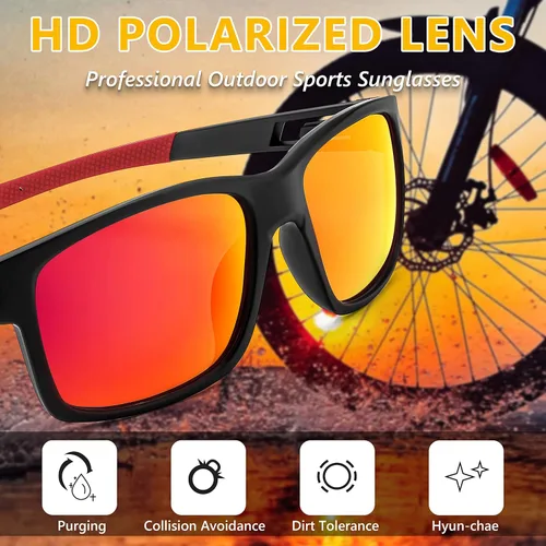 Vista 11 de FEISEDY Gafas de sol polarizadas para hombres y mujeres, para conducir, ciclismo, correr, golf, deportes, gafas ligeras, TR90, marco B2915