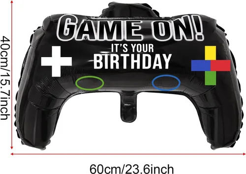 Vista 2 de Gejoy Paquete de 16 globos de fiesta de videojuegos, 23.6 x 15.7 pulgadas, globo de papel de aluminio para juegos y decoración de fiestas