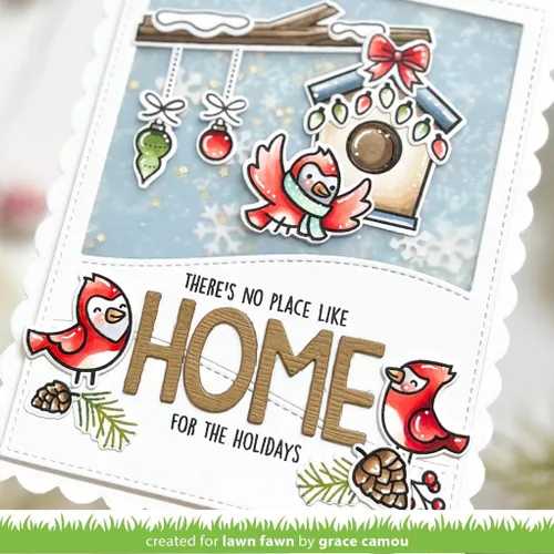Vista 3 de Lawn Fawn LF3227 Winter Birds Add-On 3X4 Juego de sellos transparentes