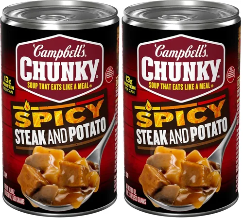 Vista 14 de Campbell's Chunky Sopa, sopa picante de fideos con pollo, lata de 18.6 oz