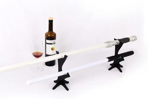 Vista 8 de Soporte de acrílico para sable de luz perfecto para sable de luz Jedi, soporte de sable de luz resistente, soporte de sable de luz de dos niveles