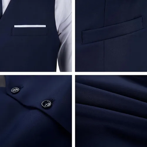 Vista 6 de Mens Suit Vest Formal Dress Tuxedo Vests for Men Slim Fit Casual Business Wedding Waistcoat