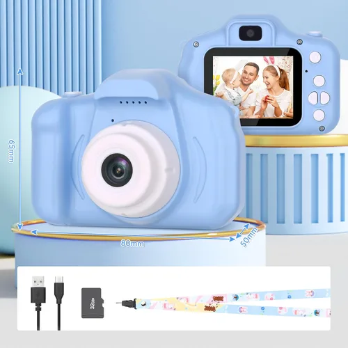 Vista 7 de Mafiti Cámara para Niños, Cámara Digital Mini Selfie de 26MP HD para Niños, Cámara para Niños Pequeños de Vídeo 1080P, Juguete al Aire Libre