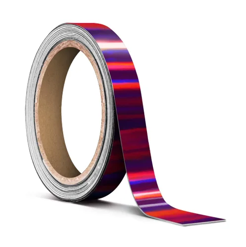 Vista 17 de VViViD Rollo de cinta de vinilo holográfica a rayas azules cromadas (1 pulgada x 25 pies)