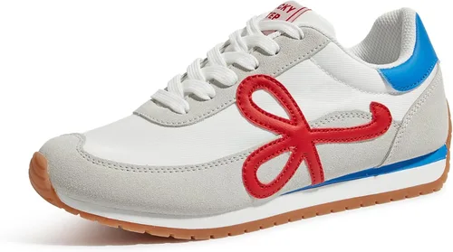 Vista 21 de LUCKY STEP - Zapatillas de moda para mujer, elegantes, de caña baja, clásicas, retro, casuales, cómodas, para correr y caminar Marrón oscuro