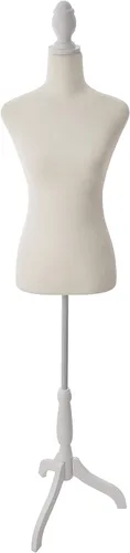 Vista 8 de Torso de maniquí femenino con soporte, talla grande 10-12, forma de vestido de maniquí femenino, altura ajustable de 61-67 pulgadas, soporte