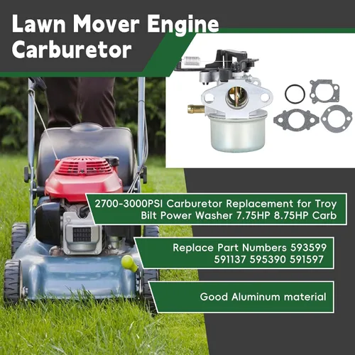 Vista 2 de ALL-CARB Repuesto de carburador 2700-3000PSI para lavadora eléctrica Troy Bilt 7.75HP 8.75HP Reemplazo de carbohidratos para 593599 591137 595390