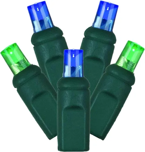 Vista 19 de Vickerman Juego de 100 luces LED GW WA Ec multicolor con LED gran angular de molde único, 36 pies
