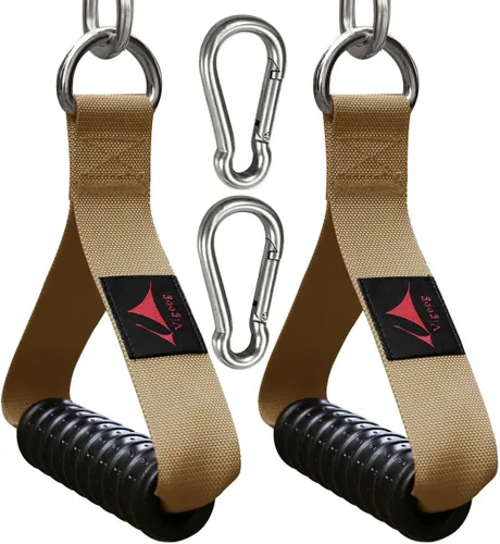 Vista 13 de Heavy Duty Gym Exercise Handles Attachment for Cable Machine,Resistance Band,Pulley System Home Fitness Workout Equipment, with Elastic Rubber Grip
