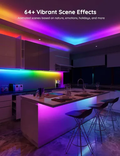 Vista 2 de Govee - Tira de luces LED RGBIC de 16.4 pies, luces LED inteligentes wifi, compatibles con Alexa y Google Assistant, control mediante aplicación