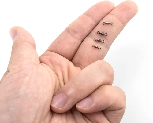 Vista 5 de Dr.Fish Paquete de 50 anillos giratorios de pesca con mosca, anillos sólidos de alta resistencia, conectores de línea de gancho, accesorios de pesca