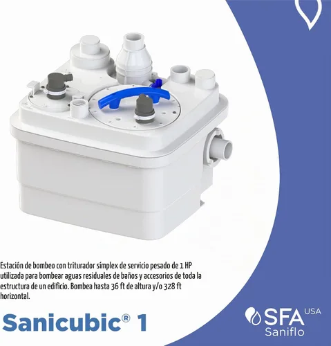 Vista 2 de SANIFLO Sanicubic 1 Grinder System - 120v - Residencial y Comercial