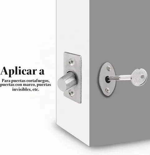 Vista 5 de Cerradura de mortaja de acero inoxidable con llave y tornillo para puerta de 3.14 pulgadas de longitud