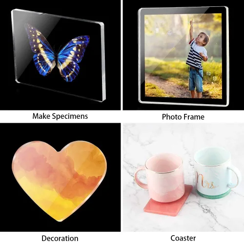 Vista 2 de Paquete de 7 moldes de resina de silicona grandes para álbum de teléfono, decoración de escritorio, posavasos, decoración del hogar, regalo, moldes