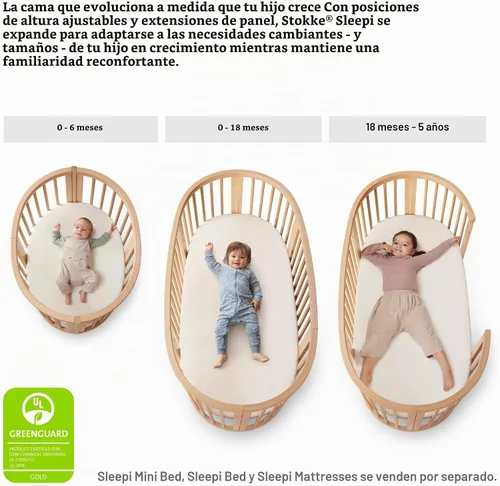 Vista 4 de Stokke Sleepi - Kit de extensión V3 para cuna Sleepi, color gris nebuloso
